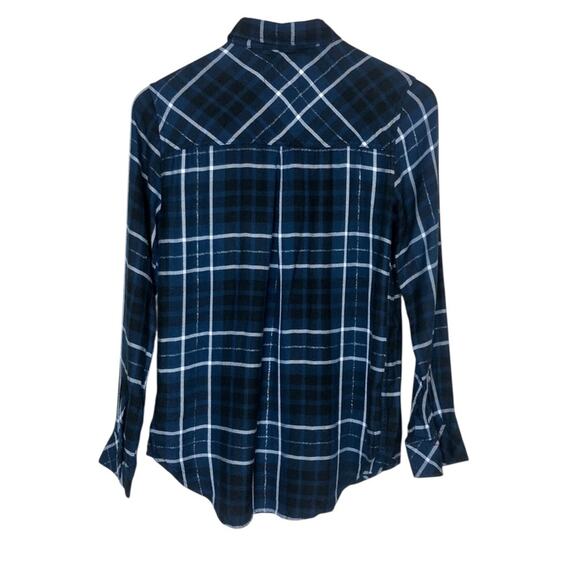Rails Hunter Twilight Azure Metallic Silver Blue Plaid Flannel Country Grunge XS - Picture 3 of 6